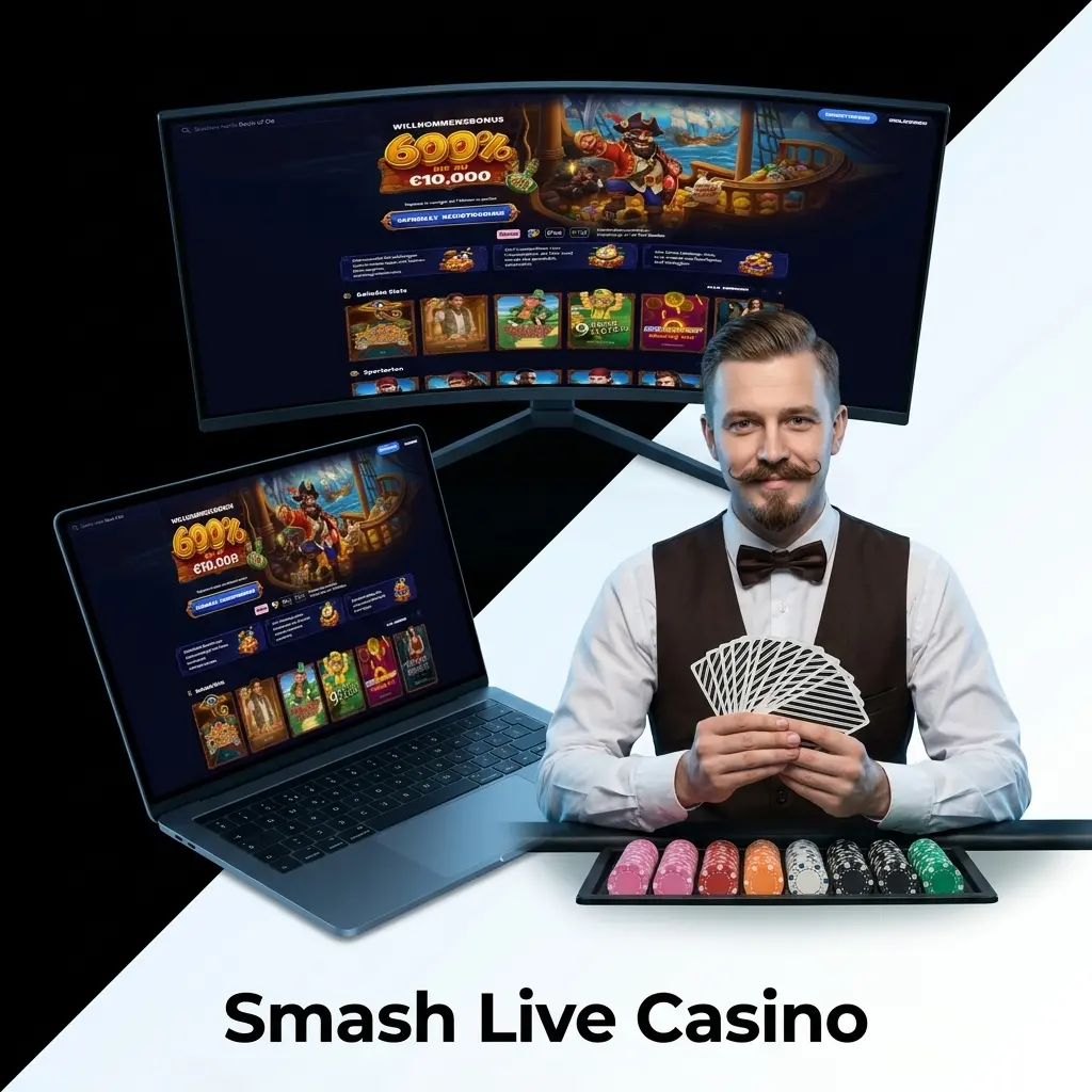 Smash Live Casino mit echten Dealern – Roulette, Blackjack, Baccarat und Game Shows von Evolution und Pragmatic Play