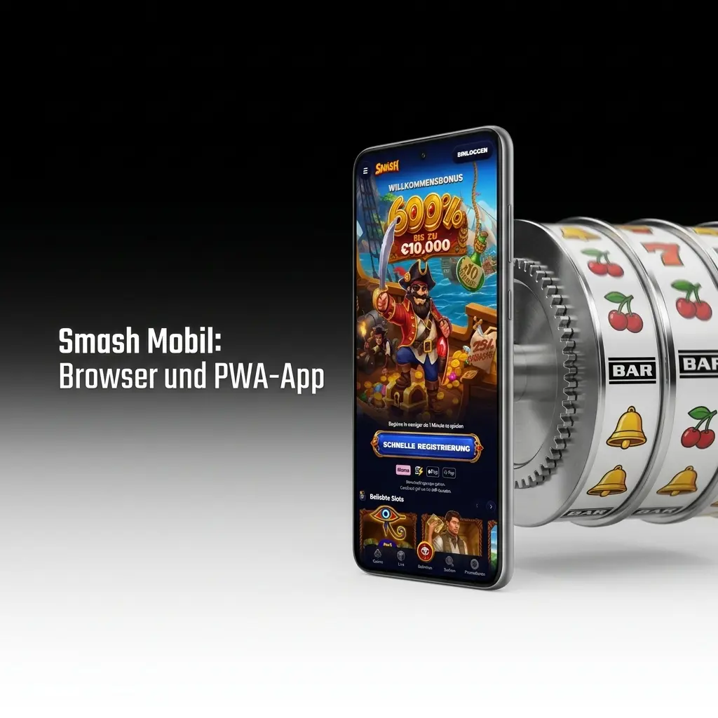 Smash Mobil Browser-Version auf Smartphone im Vergleich zur PWA-App für stabiles Spielen unterwegs
