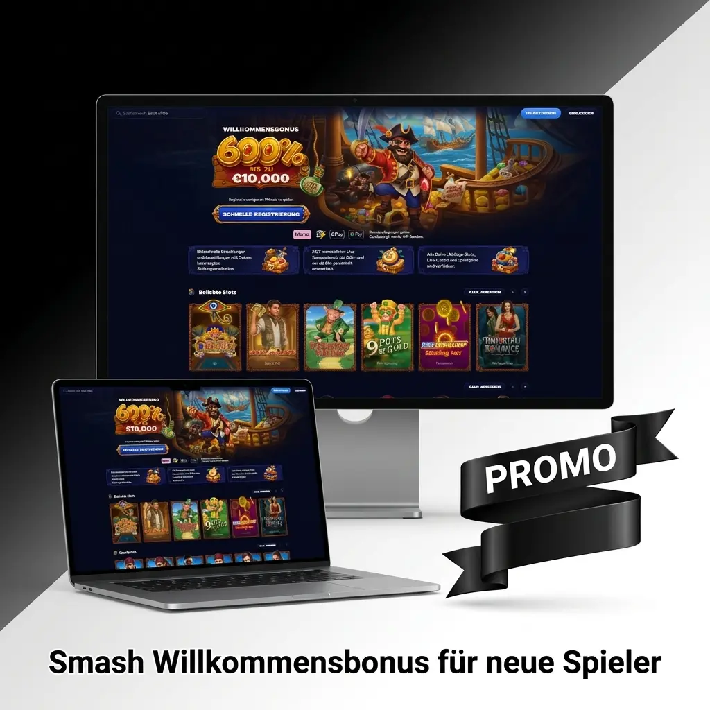 Smash Willkommensbonus: 600% Casino-Bonus bis 10.000 EUR und 250% Sportwetten-Bonus bis 5.000 EUR