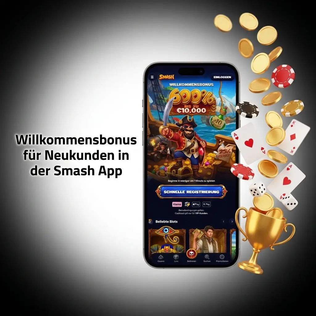 Smash App Willkommensbonus: 600% bis 10.000€ Casino oder 250% bis 5.000€ Sport für Neukunden