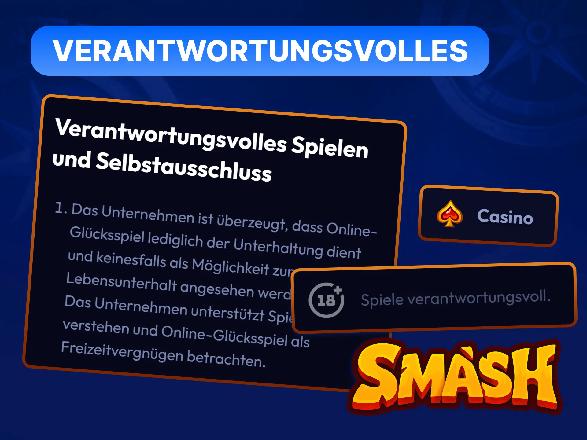 Verantwortungsvolles Spielen bei Smash: Tools zur Selbstkontrolle, Limits und Hilfsangebote für gefährdete Spieler.
