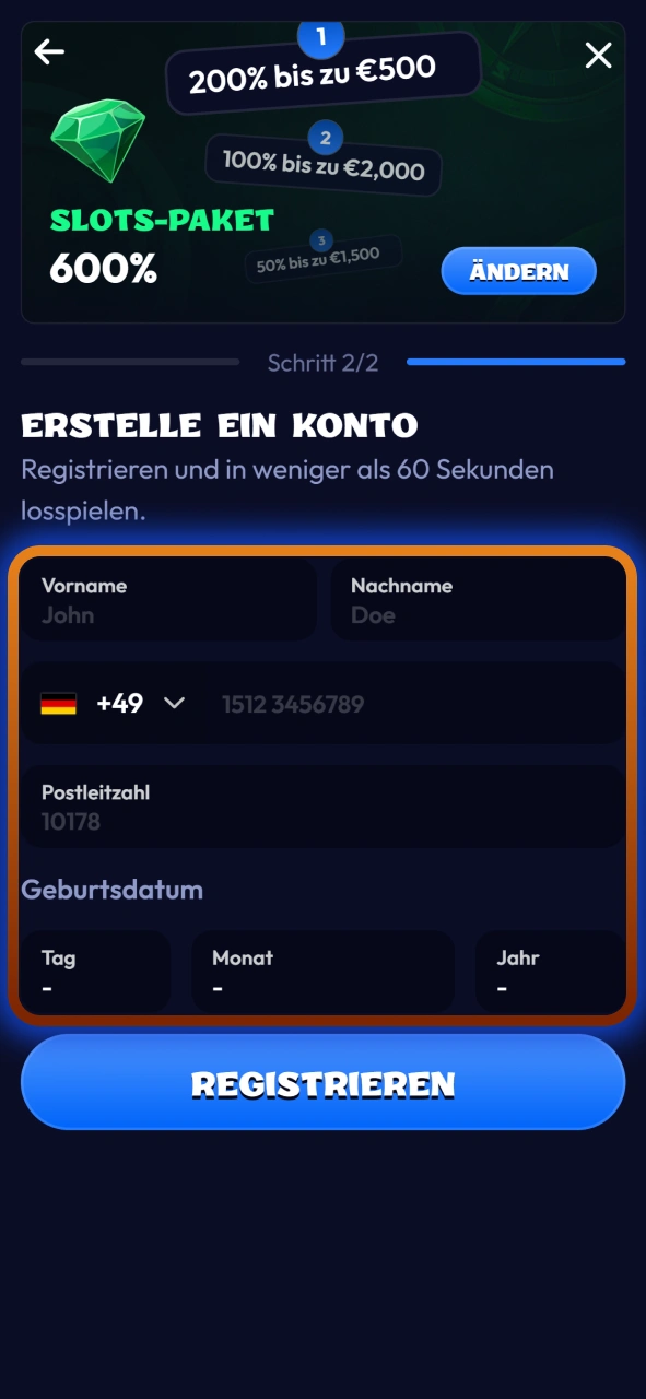Rufen Sie Ihr Spielprofil in der mobilen Version von Smash auf.