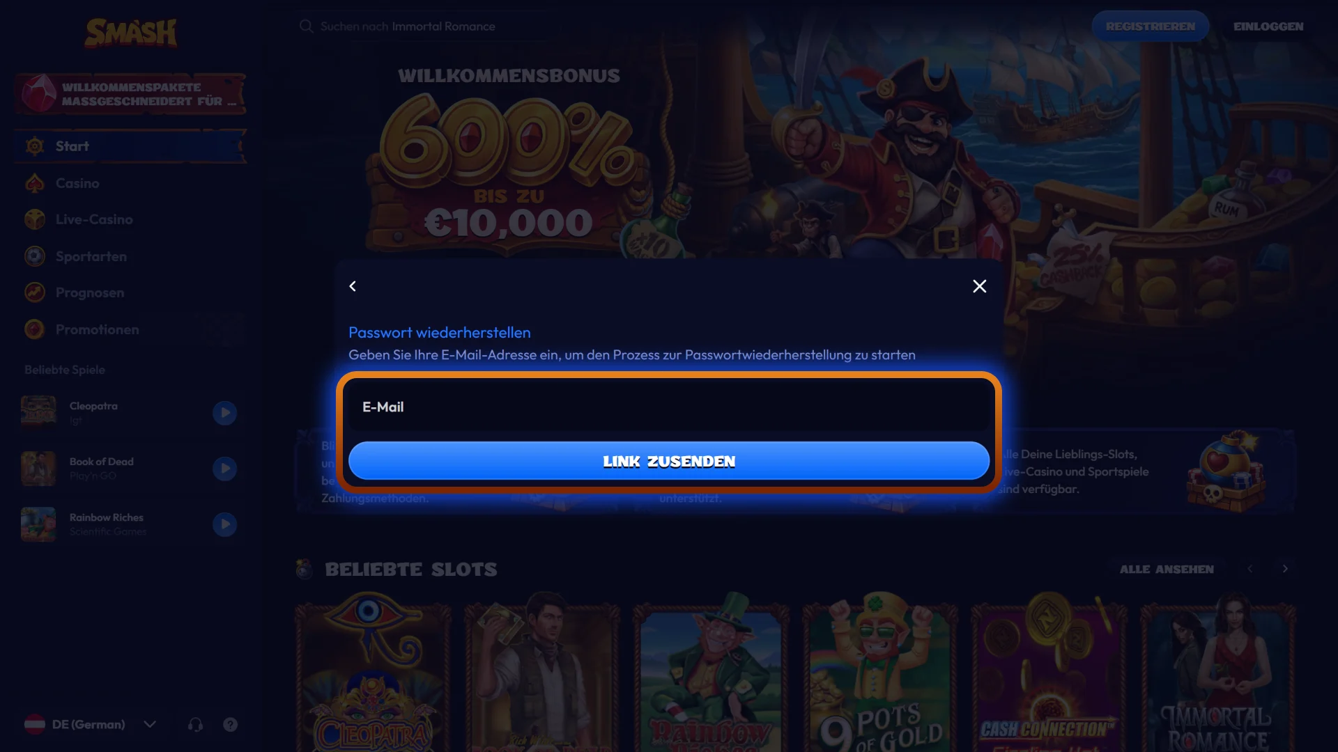 Geben Sie Ihre E-Mail-Adresse ein, um einen Link zum Zurücksetzen des Passworts anzufordern.