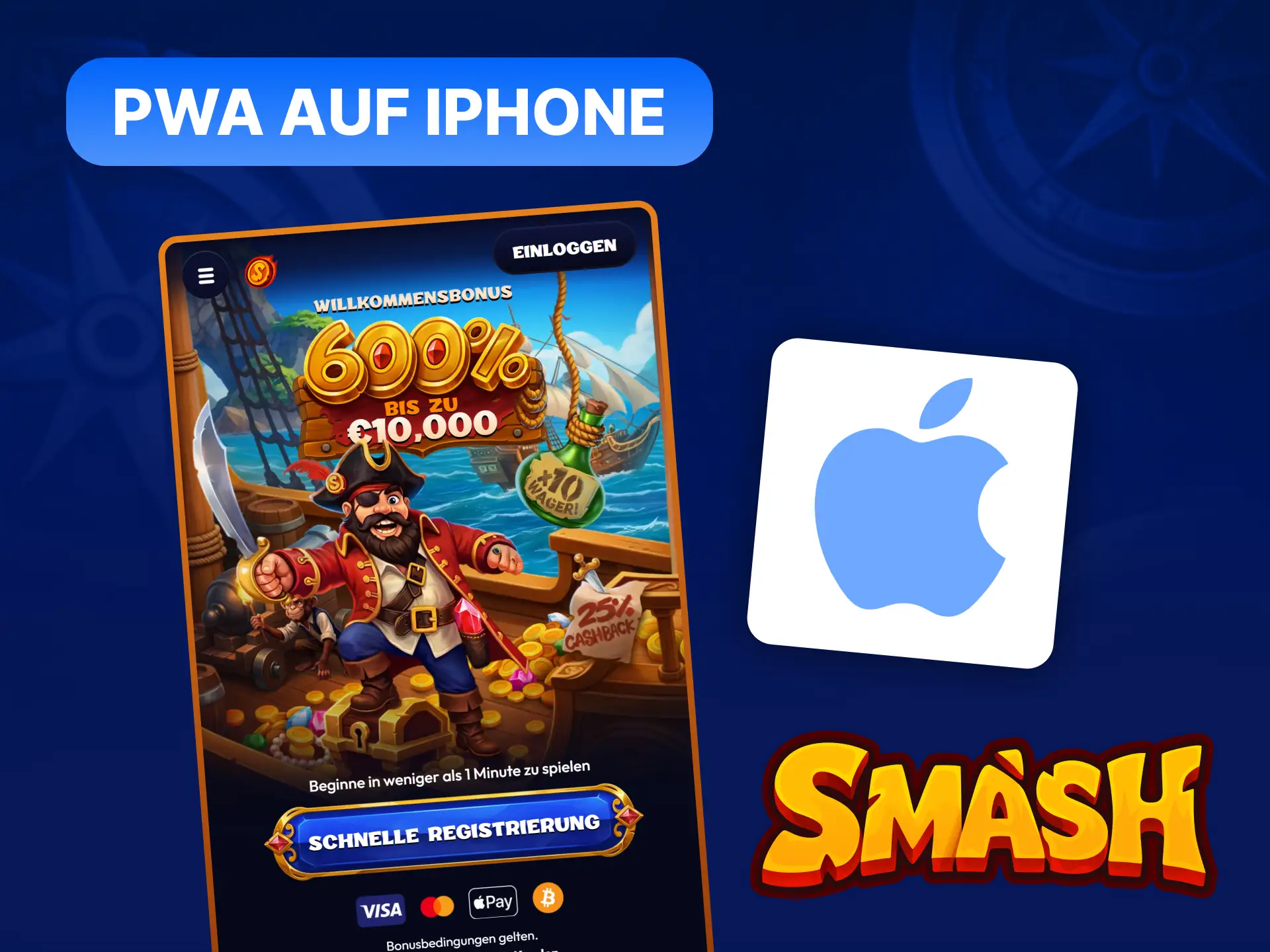 Smash iOS-App in Entwicklung – iPhone & iPad Nutzer können mobile Website als vollwertige Alternative nutzen.