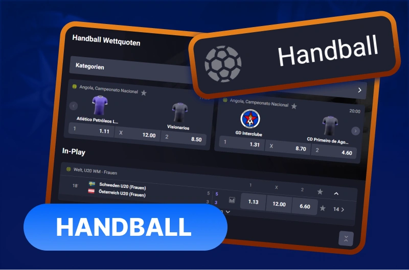 Wetten Sie auf packende Handballspiele auf der Smash Plattform.
