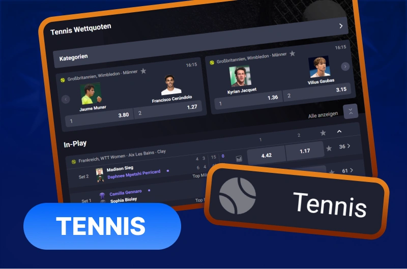 Platzieren Sie Ihre Tennis-Wetten direkt bei Smash online.