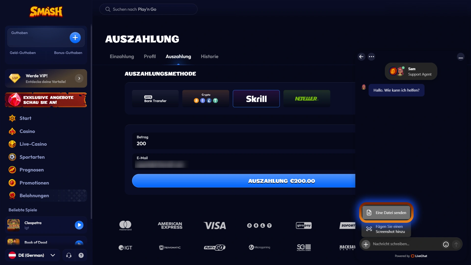 Verifizieren Sie Ihr Spielerkonto für eine reibungslose Auszahlung bei Smash.